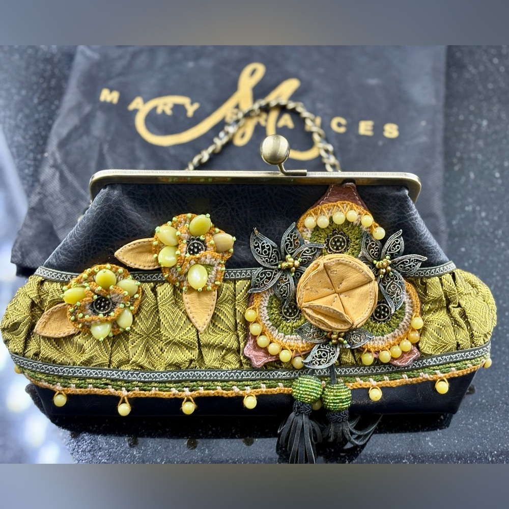Vintage Mary Frances Floral  Embellished Bag